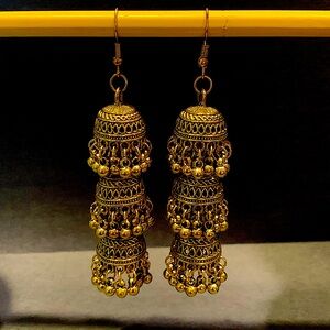 Eastern inspired brass earrings